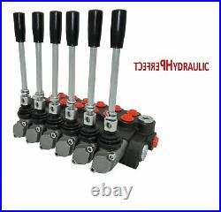 6 Bank Hydraulic Directional Control Valve 11gpm 40L 1x Single 5x Double Acting