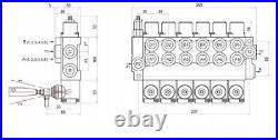 6 Bank Hydraulic Directional Control Valve 11gpm 40L 1x Single 5x Double Acting