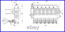 6 Bank Hydraulic Directional Control Valve 11gpm 40L 1xSingle 5xDouble Acting ex