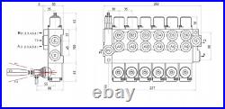 6 Bank Hydraulic Directional Control Valve 11gpm 40L Double Acting Cylinder DA