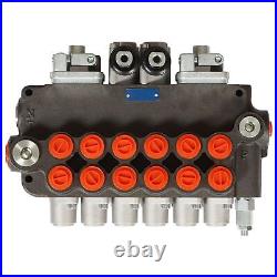 6 Spool 21 GPM 3625 PSI Hydraulic Directional Control Valve, SAE Ports Double