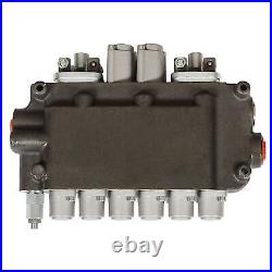 6 Spool 21 GPM 3625 PSI Hydraulic Directional Control Valve, SAE Ports Double