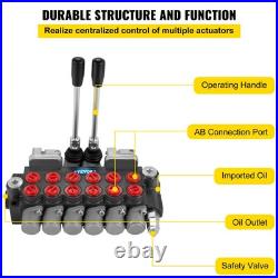 6 Spool Hydraulic Directional Control Valve 11 GPM Loader Valve 4500 PSI for