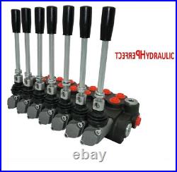 7 BANK Hydraulic Directional Control Valve 11gpm 40L 1xSingle 6xDouble Acting ex