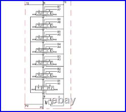 7 BANK Hydraulic Directional Control Valve 11gpm 40L 1xSingle 6xDouble Acting ex