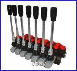 7 Bank Hydraulic Monoblock Directional Spool Lever Valve 3/8 Bsp 40 L/m 7 Bank Hydraulic Monoblock Directional Spool Lever Valve 3/8 Bsp 40 L/m