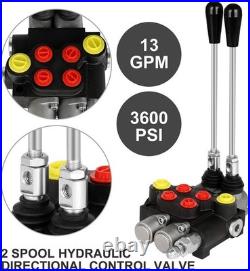 Compact Hydraulic Flow Control Valve, 2 Spool, 3600 PSI for Loaders & Tanks