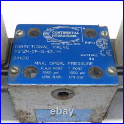 Continental VS12M-3F-G-42L-H 5/3 Way Hydraulic Directional Valve 24VDC Coil