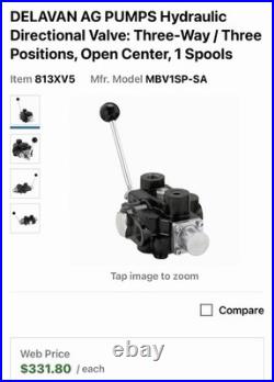 DELAVAN AG PUMPS MBV1SP Hydraulic Directional Valve Four-Way / Three Positions DELAVAN AG PUMPS MBV1SP Hydraulic Directional Valve Four-Way / Three Positions