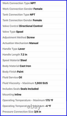DELAVAN AG PUMPS MBV1SP Hydraulic Directional Valve Four-Way / Three Positions