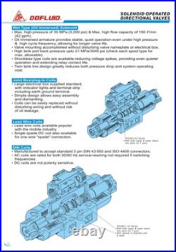 DFA-02-2B3-DC24V-L-35 Dofluid Hydraulic Solenoid directional valve Cetop 3 NG6 DFA-02-2B3-DC24V-L-35 Dofluid Hydraulic Solenoid directional valve Cetop 3 NG6
