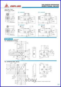 DFA-02-2B3-DC24V-L-35 Dofluid Hydraulic Solenoid directional valve Cetop 3 NG6 DFA-02-2B3-DC24V-L-35 Dofluid Hydraulic Solenoid directional valve Cetop 3 NG6