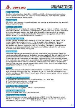 DFA-02-3C4-DC24V-L-35 Dofluid Hydraulic Solenoid directional valve Cetop 3 NG6