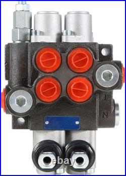 Durable 11 GPM Hydraulic Valve 2 Spool Double Acting for Loaders & Splitters Durable 11 GPM Hydraulic Valve 2 Spool Double Acting for Loaders & Splitters