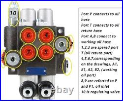 Durable 11 GPM Hydraulic Valve 2 Spool Double Acting for Loaders & Splitters