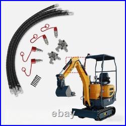 Durable Mini Excavator 3 Way Diverter Valves Kit Hydraulic Hose Quick Connector