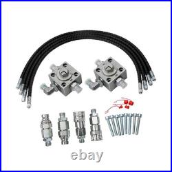 Durable Mini Excavator 3 Way Diverter Valves Kit Hydraulic Hose Quick Connector