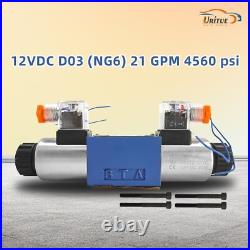 Electric Hydraulic Directional Control Solenoid Valve 12VDC D03 NG6 21 GPM 4560 Electric Hydraulic Directional Control Solenoid Valve 12VDC D03 NG6 21 GPM 4560