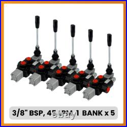 Flowfit 1 Bank, 3/8 BSP, 45L/min Double Acting Hydraulic Monoblock Valve X 5