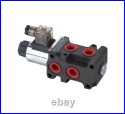 Flowfit 6 Way Hydraulic Solenoid Diverter, 3/8 BSP Port Size, 12V DC, 50 L/Min