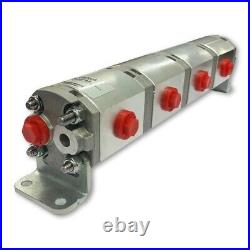 Geared Hydraulic Flow Divider 4 Way Valve, 1.2cc/Rev, without Centre Inlet