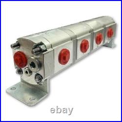 Geared Hydraulic Flow Divider 4 Way Valve, 16.5cc/Rev, without Centre Inlet