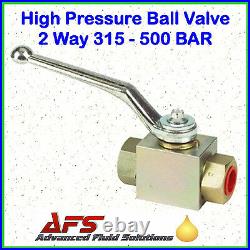HYDRAULIC BALL VALVE BSP Isolating Shut Off Lever 2 / 3 Way Steel High Pressure