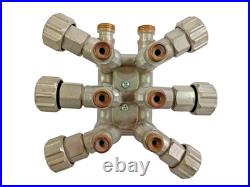 Heavy Duty 8-Way Hydraulic Pneumatic Valve Distributor Block