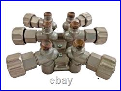 Heavy Duty 8-Way Hydraulic Pneumatic Valve Distributor Block