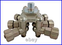 Heavy Duty 8-Way Hydraulic Pneumatic Valve Distributor Block