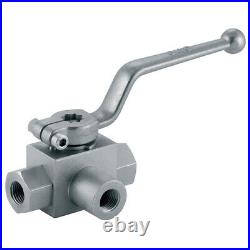 Hy-fitt Hydraulic Ball Valves 1.1/2 Bsp 3-way L-port Hyd Ball Valve 1-05016