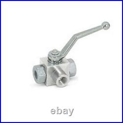 Hydraulic 3 Way Ball Valve BSP Ports With Fixing Holes RS 3 VIE 1/2 FF