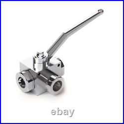 Hydraulic 3 Way Ball Valve with Fixing Holes, BSP Ports, RS 3 VIE 1/4 to 1-1/2