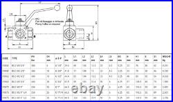 Hydraulic 3 Way Ball Valve with Fixing Holes, BSP Ports, RS 3 VIE 1/4 to 1-1/2