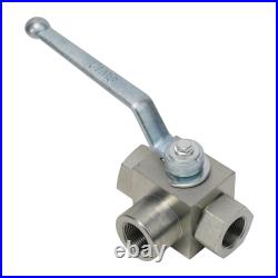 Hydraulic 3 Way High Pressure Ball Valve 14 to 1 Carbon Steel Construction Hydraulic 3 Way High Pressure Ball Valve 14 to 1 Carbon Steel Construction