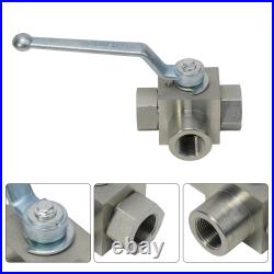 Hydraulic 3 Way High Pressure Ball Valve 14 to 1 Carbon Steel Construction Hydraulic 3 Way High Pressure Ball Valve 14 to 1 Carbon Steel Construction