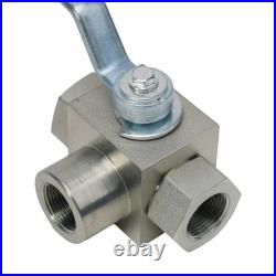 Hydraulic 3 Way High Pressure Ball Valve 14 to 1 Carbon Steel Construction Hydraulic 3 Way High Pressure Ball Valve 14 to 1 Carbon Steel Construction