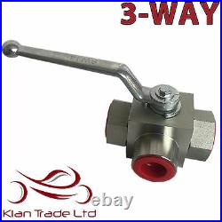 Hydraulic Ball Valves Bsp 2 Way / 3 Way. All Sizes Available High Pressure