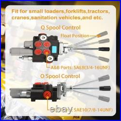 Hydraulic Control Valve with Float, 2 Spool 11GPM Hydraulic Directional Valv Hydraulic Control Valve with Float, 2 Spool 11GPM Hydraulic Directional Valv