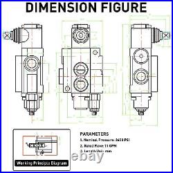 Hydraulic Control Valve with Joystick, 1 Spool 11GPM Hydraulic Directional Va