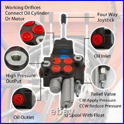 Hydraulic Control Valve with Joystick withFloat, 2 Spool 11GPM Hydraulic Direction