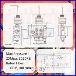 Hydraulic Control Valve with Joystick withFloat, 2 Spool 11GPM Hydraulic Direction