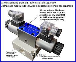 Hydraulic Directional Control Electric Solenoid Valve D03 (NG6) 21 GPM 4560 p