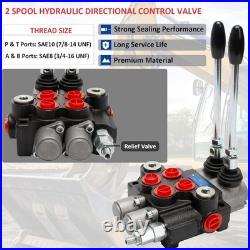 Hydraulic Directional Control Valve 2 Spool, 11GPM SAE Ports Tractor Loader Valv Hydraulic Directional Control Valve 2 Spool, 11GPM SAE Ports Tractor Loader Valv