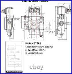 Hydraulic Directional Control Valve 2 Spool, 11GPM SAE Ports Tractor Loader Valv Hydraulic Directional Control Valve 2 Spool, 11GPM SAE Ports Tractor Loader Valv