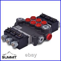 Hydraulic Monoblock Solenoid Directional Control Valve 3 Spool, 21 GPM with Switch