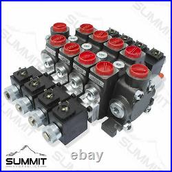 Hydraulic Solenoid Directional Control Valve, Double Acting, 4 Spool, 27 GPM