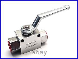 Hydraulic Stainless Steel 2 Way High Pressure Ball Valve 1/4 to 3/4 BSP