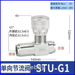 Hydraulic Throttle Speed Control / Flow Regulator Valve STU-G1/4 G3/8 STB-G1/2