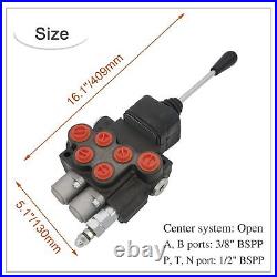 Hydraulic Valve 2 Spool, Hydraulic Directional Control Valve, 11GPM Hydraulic